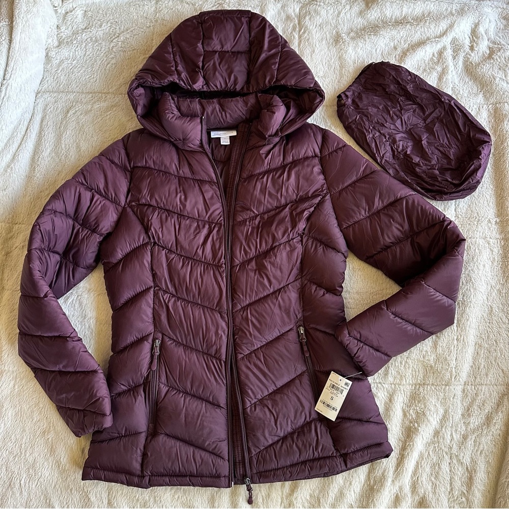 NWT Charter Club Packable Puffer Jacket, S - Picture 2 of 9